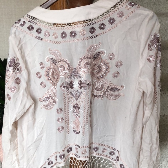 Odd Molly Anthropologie Ticket To Ride Fringe Kimono Duster Jacket - Picture 9 of 13